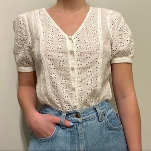 White Eyelet Blouse